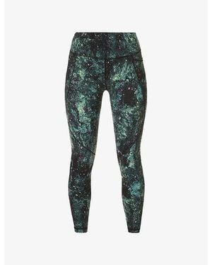 Sweaty Betty Power 7/8 Graphic-Print High-Rise Stretch-Jersey Leggings - Green