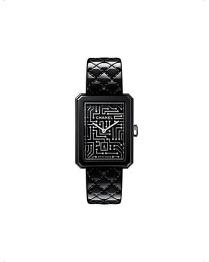 CHANEL H7946 Boy·Friend Cyberdata Steel And 0.08Ct Round-Brilliant Diamond Quartz Watch - Black