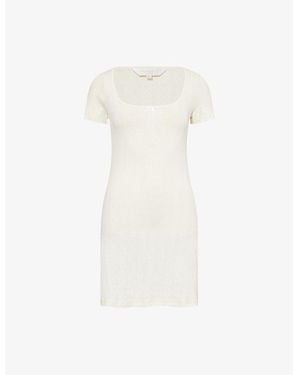 THE NAP CO Pointelle Open-Work Cotton-Jersey Night Dress - White