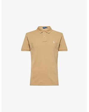 Polo Ralph Lauren Custom Slim-Fit Embroidered-Logo Cotton Polo Shirt - Natural