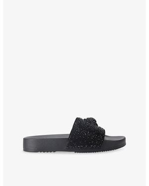 Kurt Geiger Brockwell Woven Slides - Black