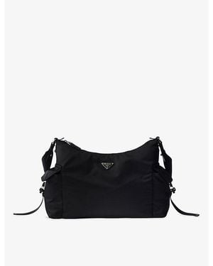 Prada Explore Re-Nylon Woven Shoulder Bag - Black