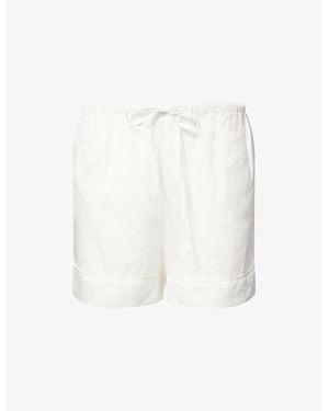 Dissh Kai Drawstring-Waist Ramie Shorts - White