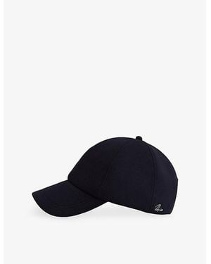 Reiss Paco Brand-Embroidered Stretch-Woven Cap - Blue