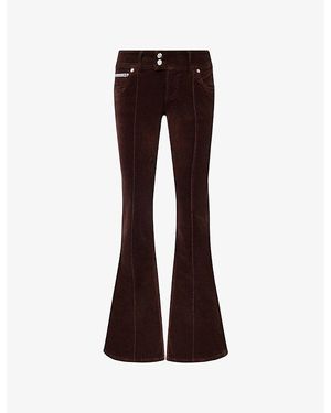 Juicy Couture Flared Velour Stretch-Denim Jeans - Brown