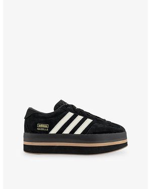 adidas gazelle silver green womens adidas Gazelle Bold Shoes - Women's - Aurora Coffee / Light Pink / Gold