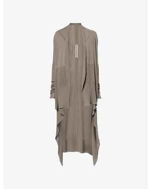 Rick Owens Draped Open-Front Wool Cardigan - Brown