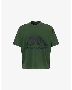 GODMADE Logo-Print Crew-Neck Cotton T-Shirt - Green