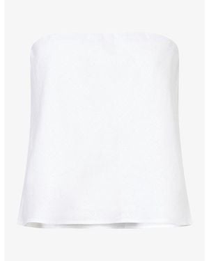 Reformation Spritz Bandeau Linen Top - White
