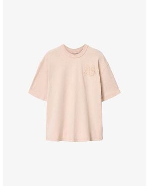 AllSaints Insignia Logo-Embroidered Cotton T-Shirt - Natural