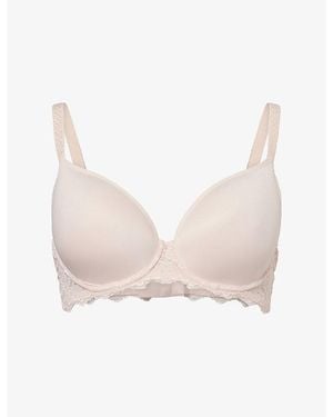 Simone Perele Carese Spacer Lace-Trim Stretch-Jersey Plunge Bra - Pink