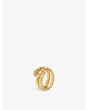 BVLGARI Serpenti Viper 18Ct- And 0.1Ct Round-Cut Diamond Ring - Metallic