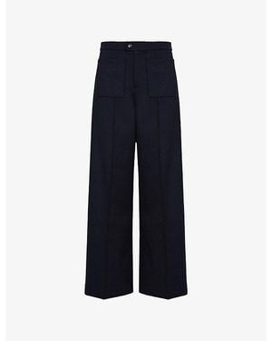 Soeur Harry Flared Straight-Leg High-Rise Stretch-Woven Trousers - Blue