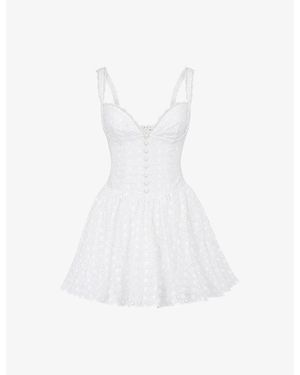 House Of Cb Brigitte Broderie Corset Cotton Mini Dress - White