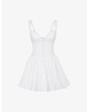 House Of Cb Brigitte Broderie Corset Cotton Mini Dress - White