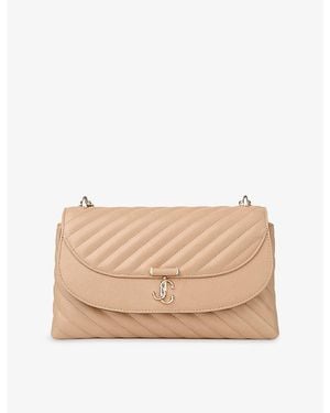 Jimmy Choo Curve Medium Leather Cross-Body Bag - Natural