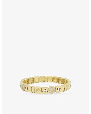 Lisa Gozlan Paris City 18Ct-Plated Brass And Cubic Zirconia Bracelet - Metallic