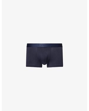 Sunspel Branded Mid-Rise Stretch-Woven Trunks - Blue