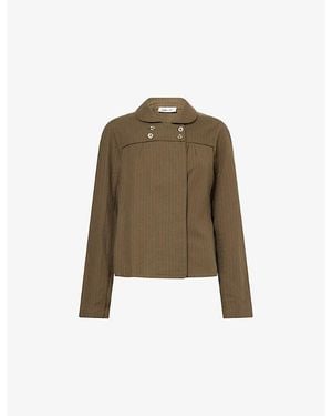 Peachy Den Coppola Pinstripe Cotton Shirt - Green