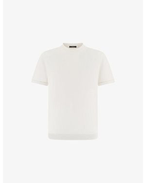 BOGGI Crew-Neck Cotton Crêpe Knit T-Shirt - White