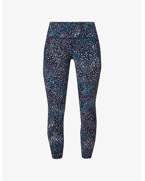 Sweaty Betty Power 7/8 Graphic-Print High-Rise Stretch-Jersey Leggings - Blue