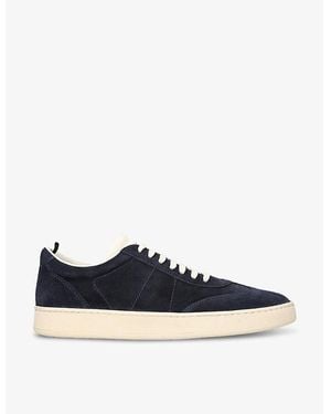 Officine Creative Kombi Logo-Embossed Suede And Leather Low-Top Trainers - Blue