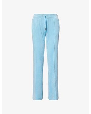 Juicy Couture Tina Crystal-Embellished Velour Jogging Bottoms - Blue