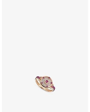 Nadine Aysoy Celeste 18Ct Rose- 0.07Ct Diamonds, 0.77Ct Sapphire And 9.75Ct Jade Ring - White