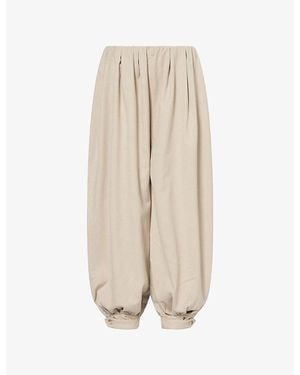 The Couture Club Balloon-Leg Elasticated-Waist Woven Pants - Natural