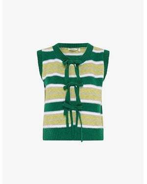 OMNES Jacob Tie-Front Stretch-Knit Vest - Green