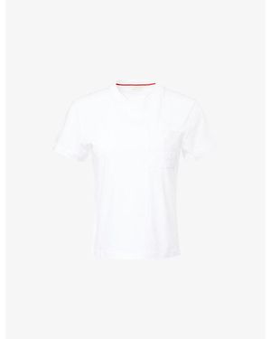 Emello Brand-Embroidered Short-Sleeve Cotton T-Shirt - White