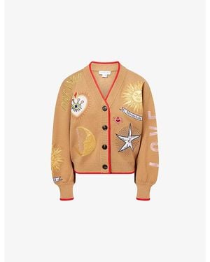 Never Fully Dressed Mystical Embroidered Knitted Cardigan - Natural