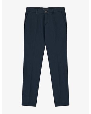 BOGGI Straight Regular-Fit Stretch-Cotton Trousers - Blue