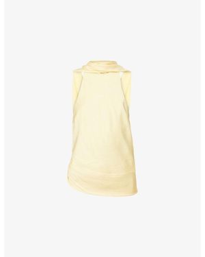 Jonathan Simkhai Samira Sleeveless Cape Satin Top - Multicolour