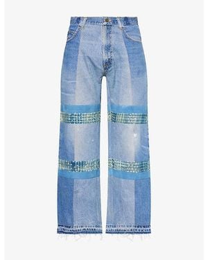 Kartik Research Upcycled Wide-Leg Denim Jeans - Blue