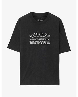 AllSaints Abode Archival Brand-Print Cotton-Jersey T-Shirt - Black