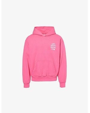 ANTI SOCIAL SOCIAL CLUB Mind Games Text-Print Cotton Hoody - Pink