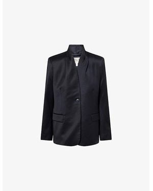 Twp New Dinner Single-Breasted Wool Jacket - Blue