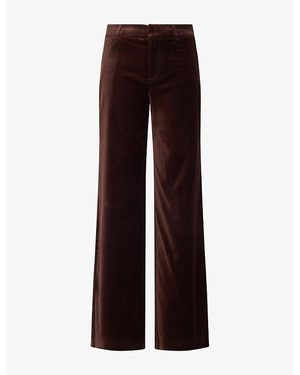 PAIGE Sasha Wide-Leg Velour Jeans - Purple