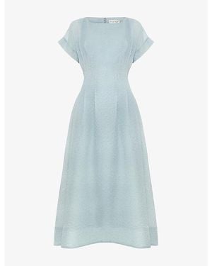 Phase Eight Laya Textured Woven Midi Dress - Blue