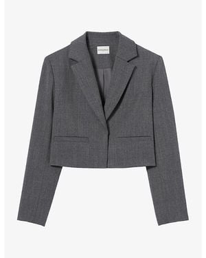 Claudie Pierlot Cropped Wool Jacket - Grey