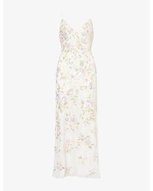Needle & Thread Paradise Camisole Sequin-Embellished Georgette Maxi Dress - White