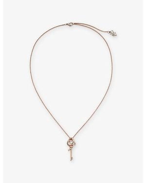 Tiffany & Co. Tiffany Knot Mini Key 18Ct Rose- And 0.08Ct Round-Brilliant Diamond Pendant Necklace - Multicolour