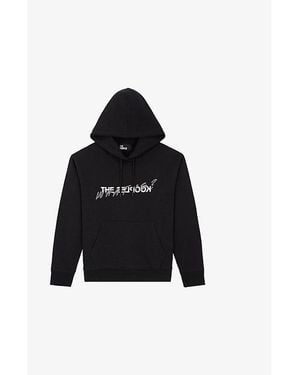 The Kooples Graphic-Print Rhinestone-Embellished Cotton-Jersey Hoody - Black
