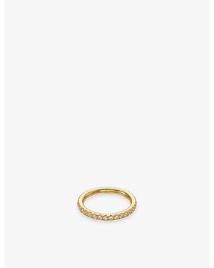 Indigo Lune Eterna 18Ct Plated Stainless Steel Ring - Metallic