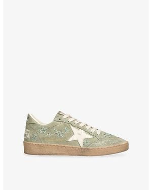 Golden Goose Ball Star Suede Trainers - Natural