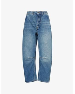 ME+EM Engineered Cropped Denim Jeans - Blue