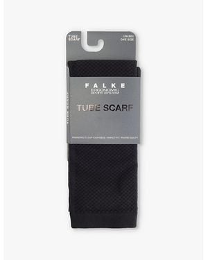 FALKE Logo-Print Ribbed Woven Scarf - Grey