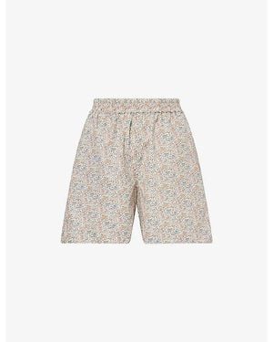 Skall Studio Edgar Floral-Print Cotton Shorts - White