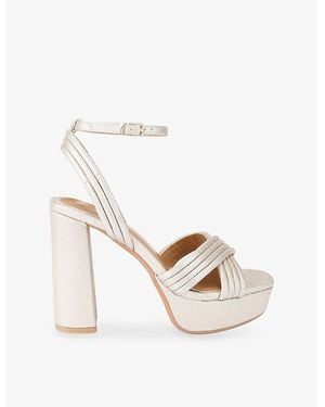 KG by Kurt Geiger Silo Metallic Heeled Sandals - White